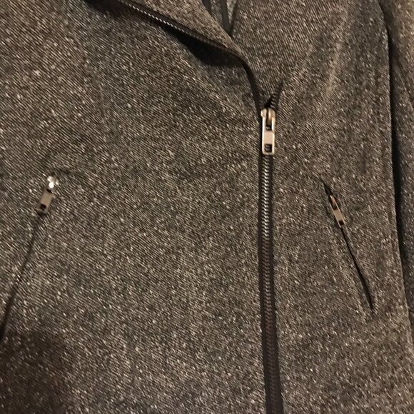 Catherine Malandrino Charcoal Gray Asymmetrical Zip Soft Shell Jacket - Picture 4 of 7